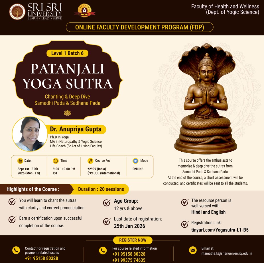 5th batch of Patanjali Yogasutra Level-1